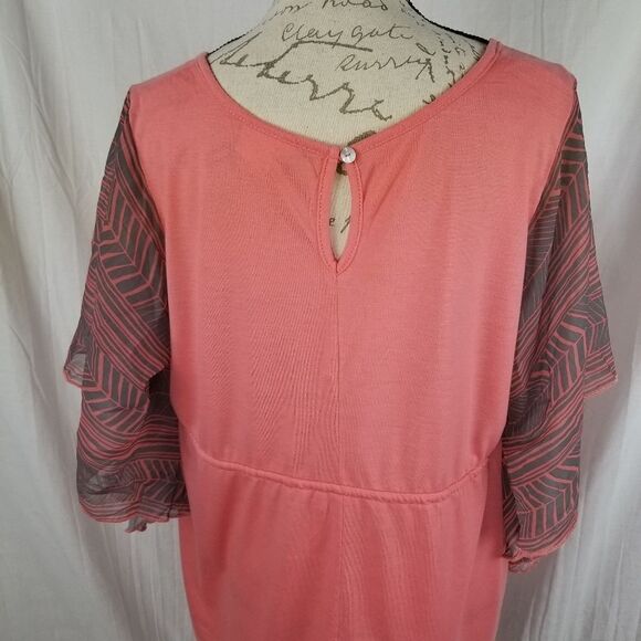Motherhood Maternity Salmon & Gray Blouse Size XL - Picture 9 of 10